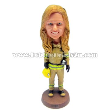 Female Firefighter Bobbleheads Custom