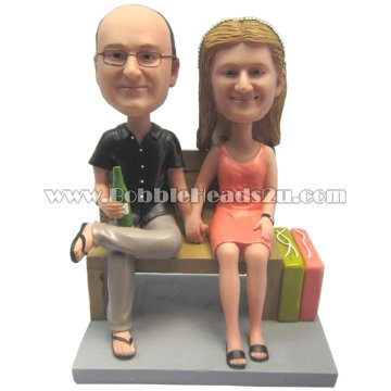 Couple Sit On The Chair Bobbleheads Custom